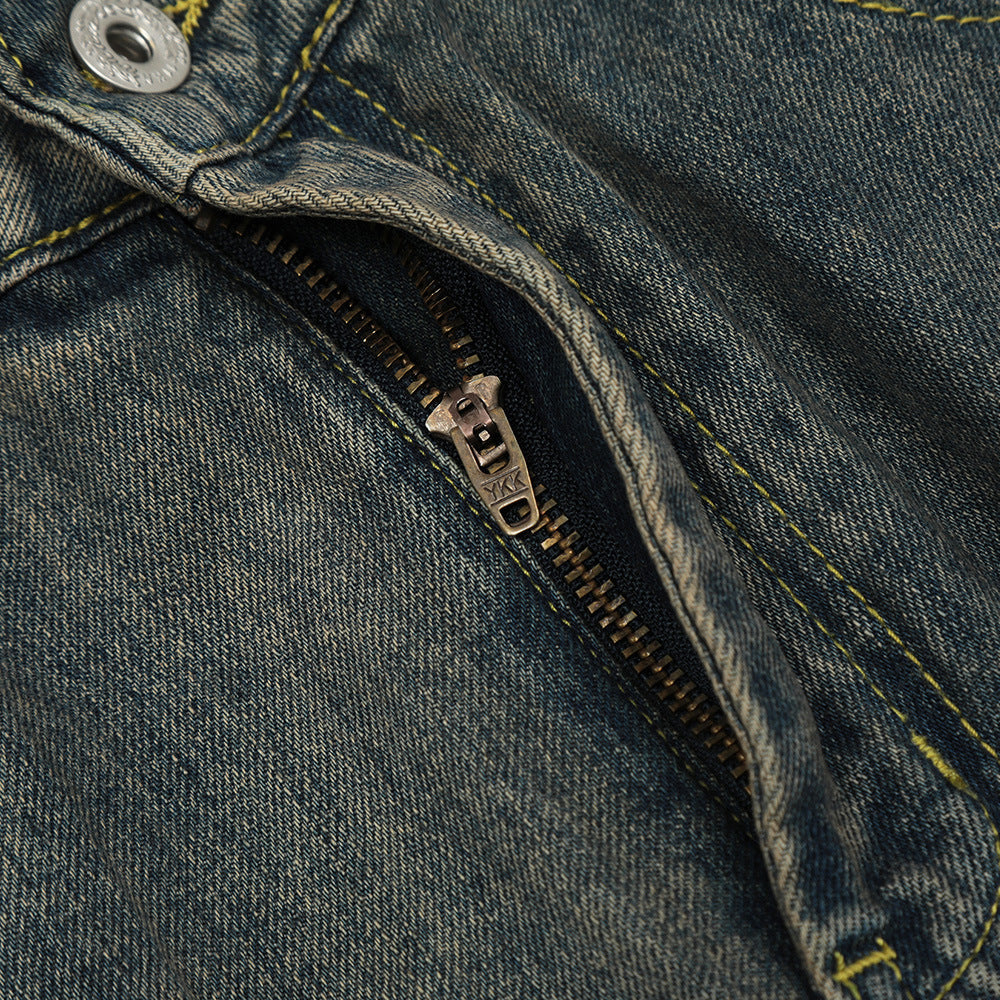 Fashion Washed And Worn Jeans Men