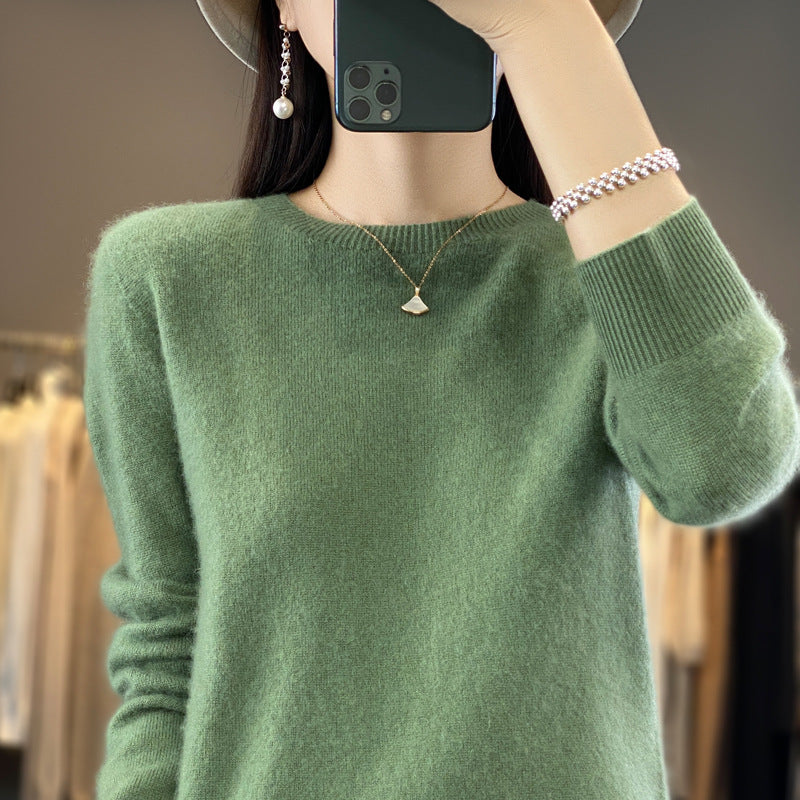 Women's Round Neck Sweater Loose Knitted Bottoming Sweater