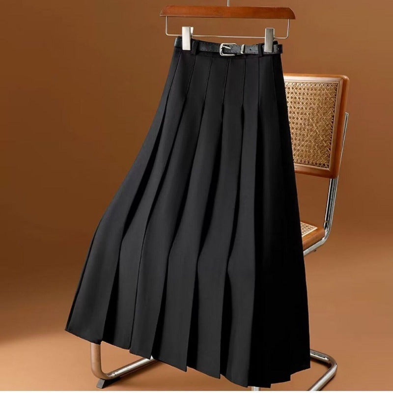 Gray Mid-length Suit Skirt For Women