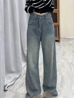 Women's Retro Blue Straight Jeans