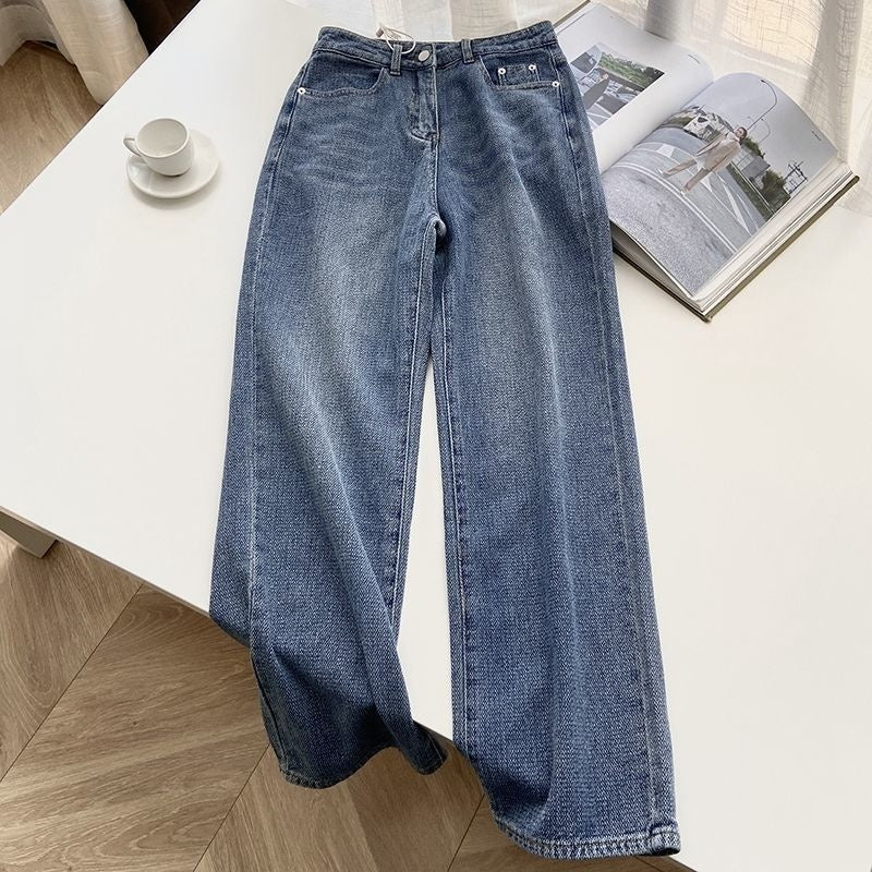 Women's Retro Blue Straight Jeans