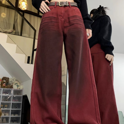 Loose High Waist Slimming Straight Leg Wide Leg Floor Pants For Women