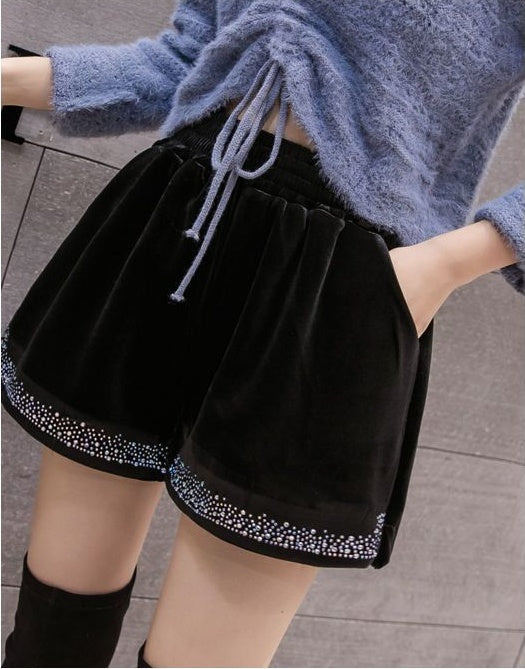New Autumn And Winter Double-faced Velvet Shorts Women
