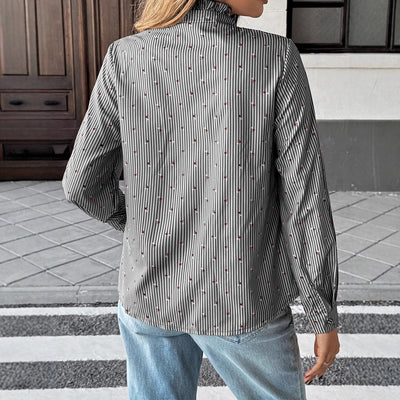 Holiday Casual Striped Stringy Selvedge Shirt Women's Clothing