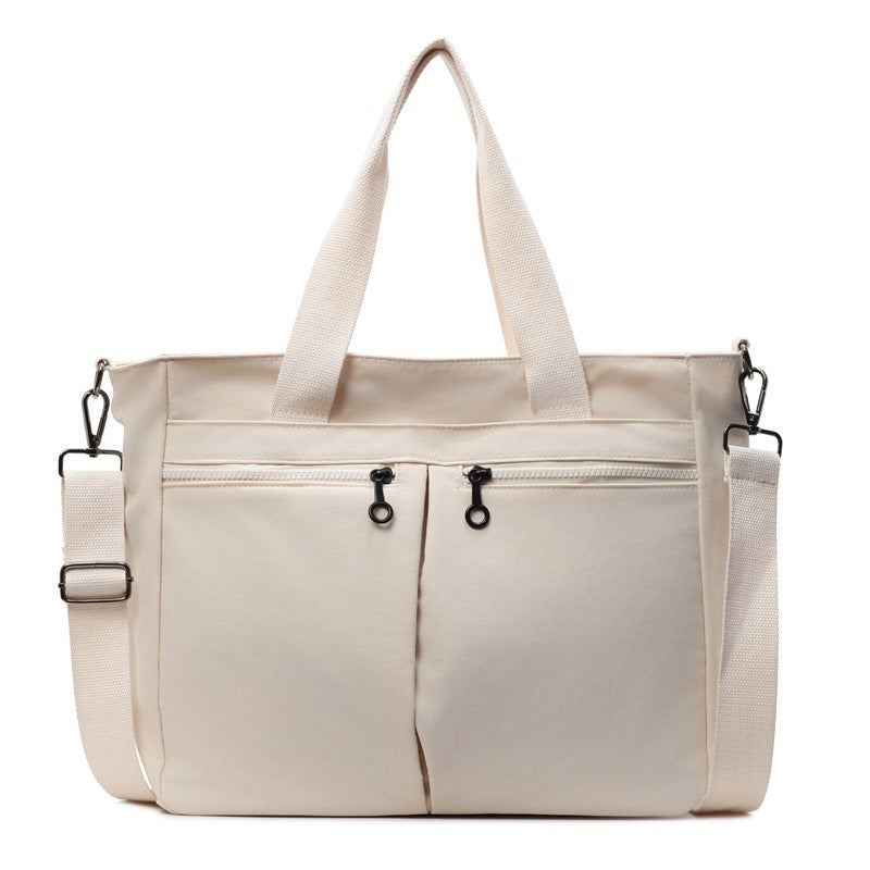 Solid Color Casual Portable Messenger Bag Large Capacity