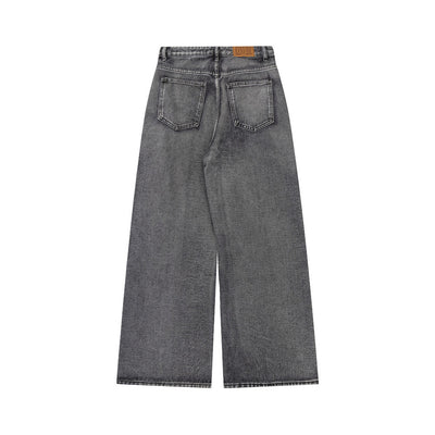 Painting Inkjet Wide Leg Jeans Men