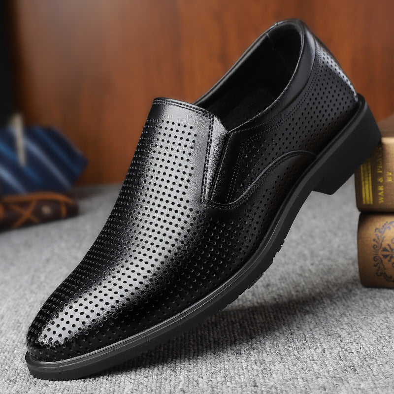 Men's Business Tods Casual Shoes Breathable Low Top Spring And Autumn Black Slip-on Lazy Shoes