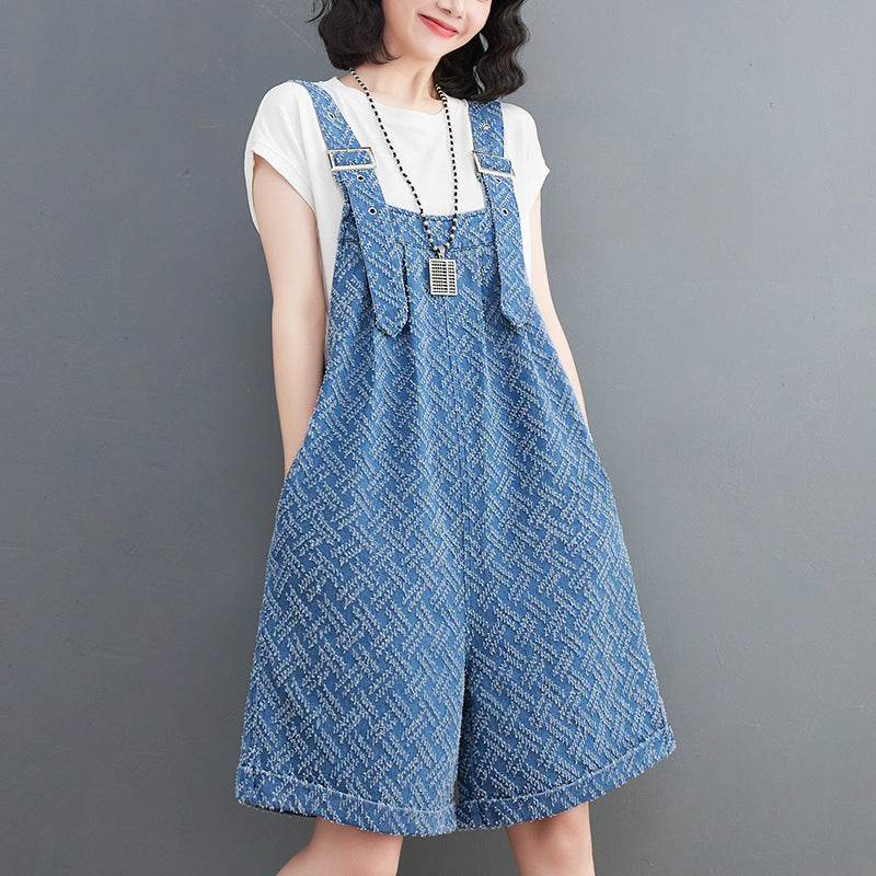 Women's New Fashion Jacquard Bib Shorts Women