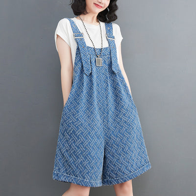 Women's New Fashion Jacquard Bib Shorts Women