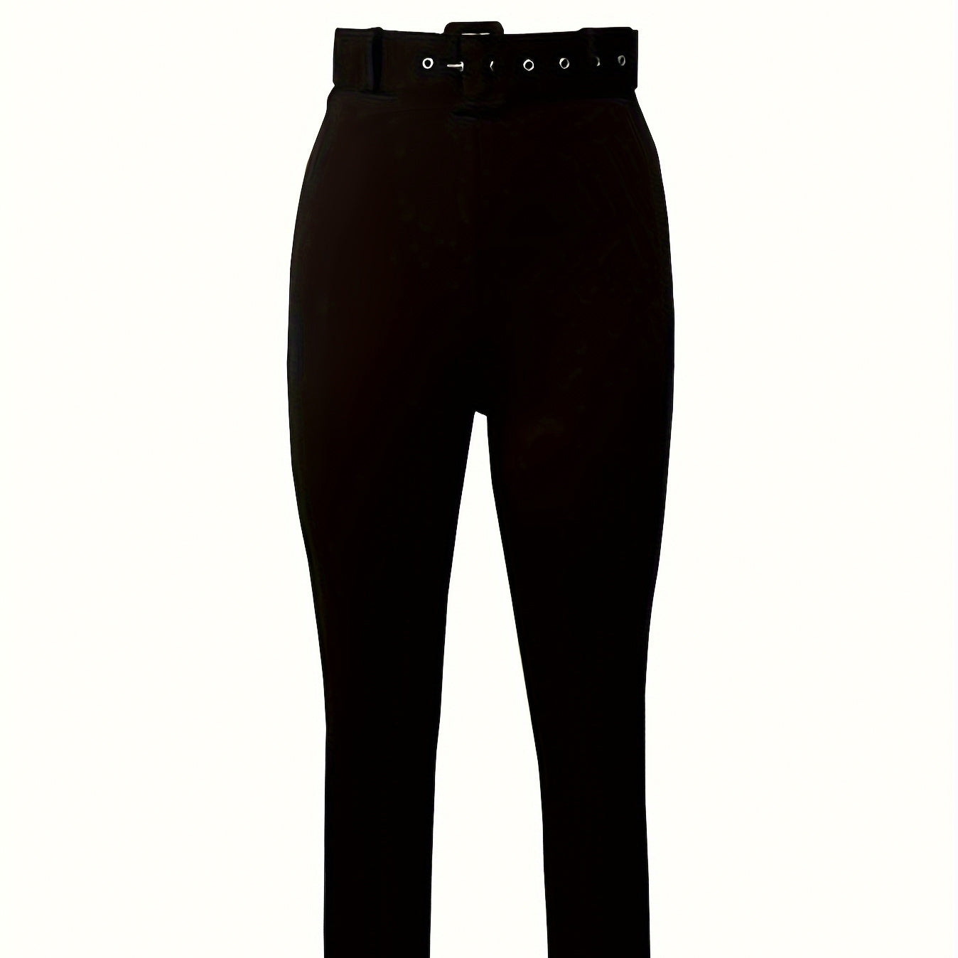 Ladies' Autumn New Style Front Pleated Casual Pants With Fashionable And Versatile Lining And Waist Belt, High Waisted Pants