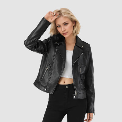 Women's Leather Top Short Coat