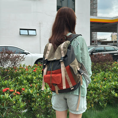 Multi-compartment Large Capacity Contrast Color Outdoor Backpack