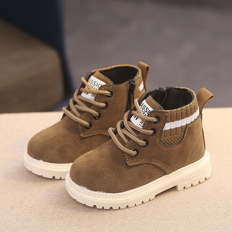 New warm and thick boy leather boots