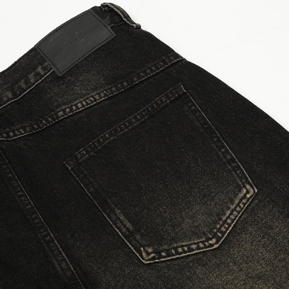 Retro Washing Gradient Worn Jeans Men