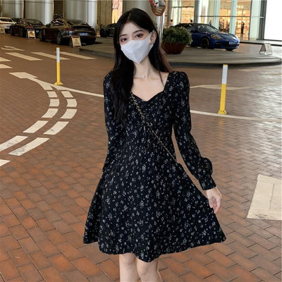 Long Sleeve Floral Dress Women