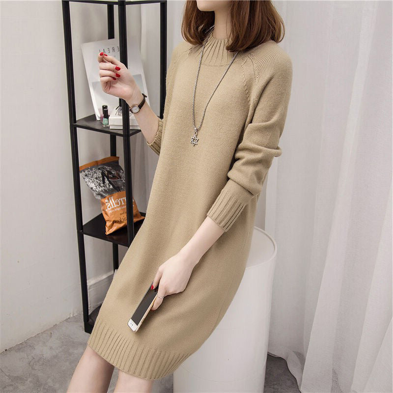 Loose Mid-length Women's Knitted Dress