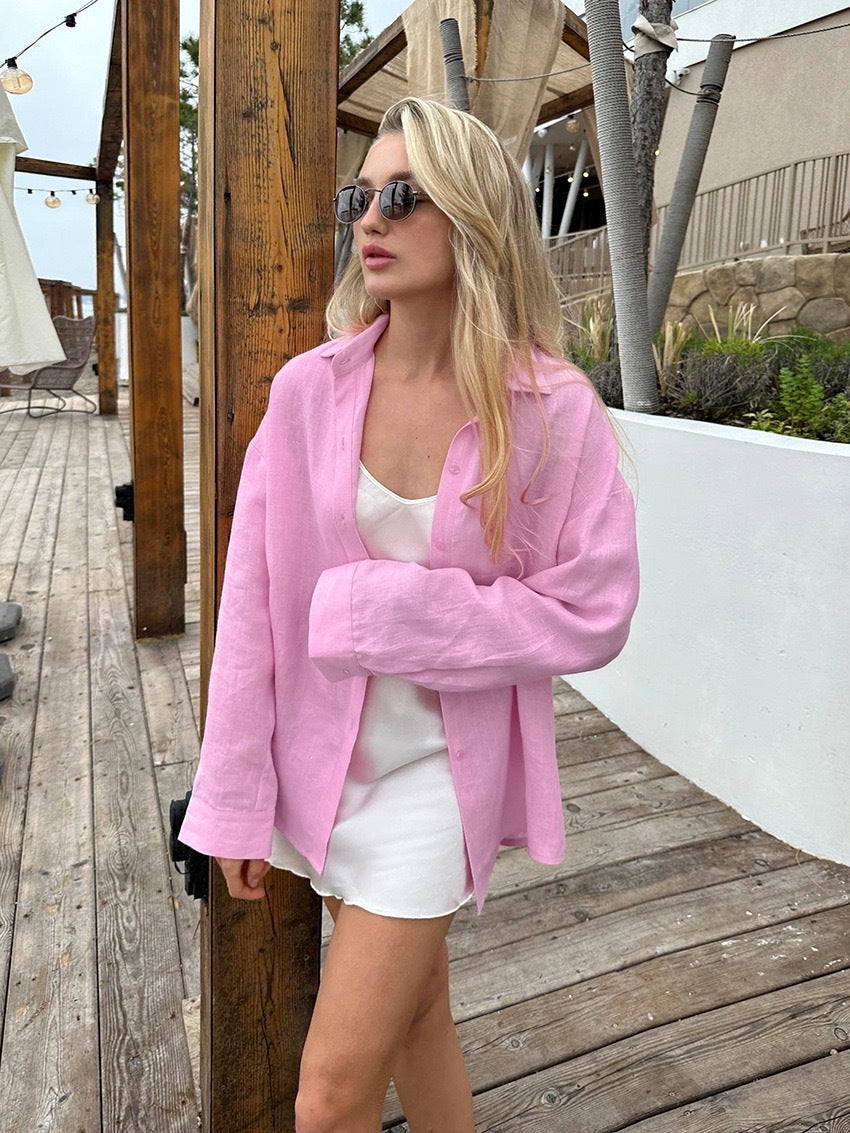 Women's Solid Color Casual Long Sleeves Cardigan Coat Blouse