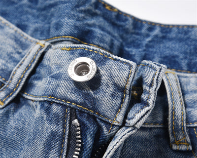 Washing Water Raw Hem Jeans Men