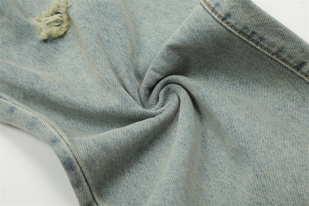 Fashion Washing Hole Cargo Jeans Men