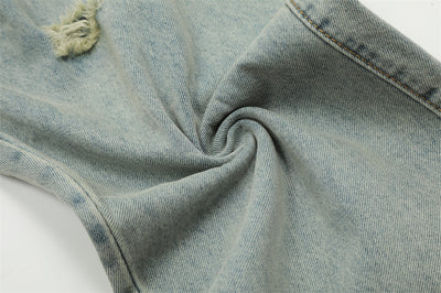 Fashion Washing Hole Cargo Jeans Men