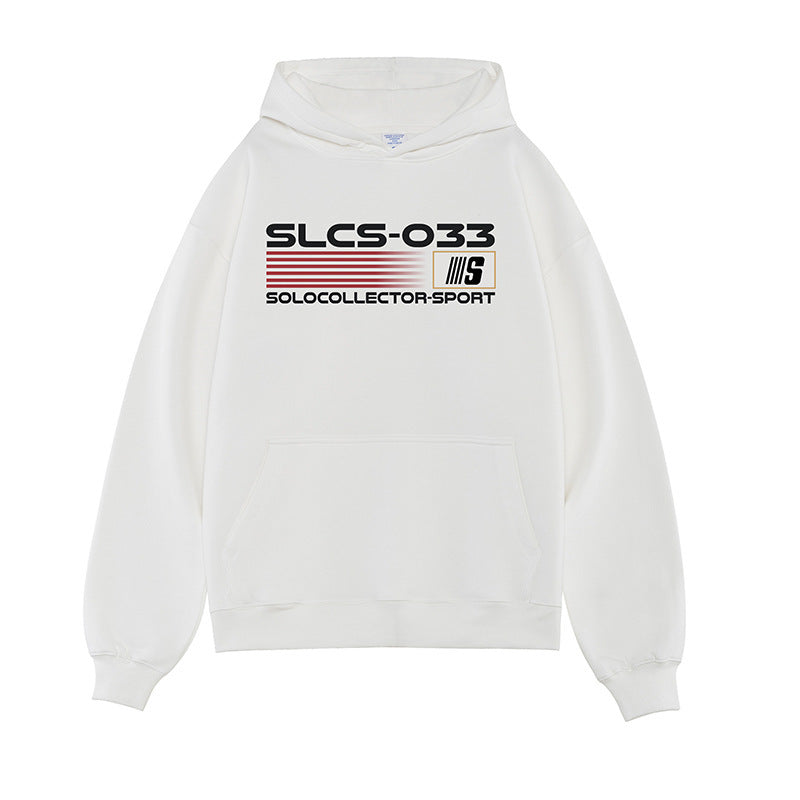 Printed Velvet Padded Hooded Sweatshirt Men