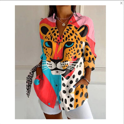 New Women's Long Sleeved Shirt For Summer Fashion, 3D Printed Shirt With Floral Pattern