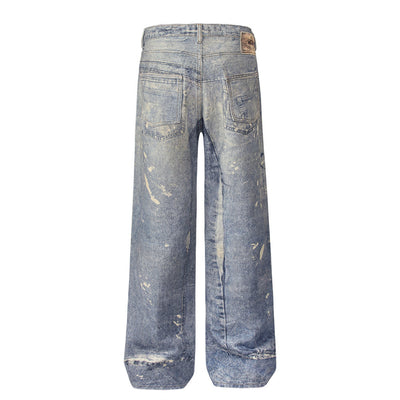 Fashion Personalized Graffiti Loose Jeans Men