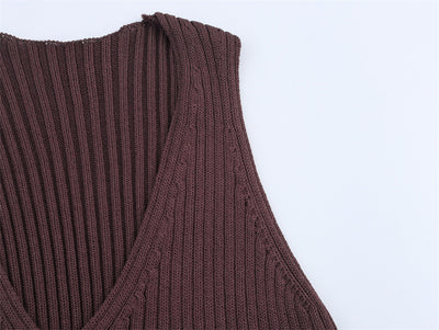 Summer Women's European And American Style Fashionable Simple Ruffled Knitted Top