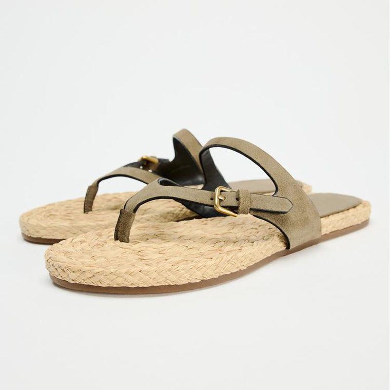 Bottom Woven Flip-flops Women Summer Outdoor Flat  Casual Beach Shoes Thong Sandals