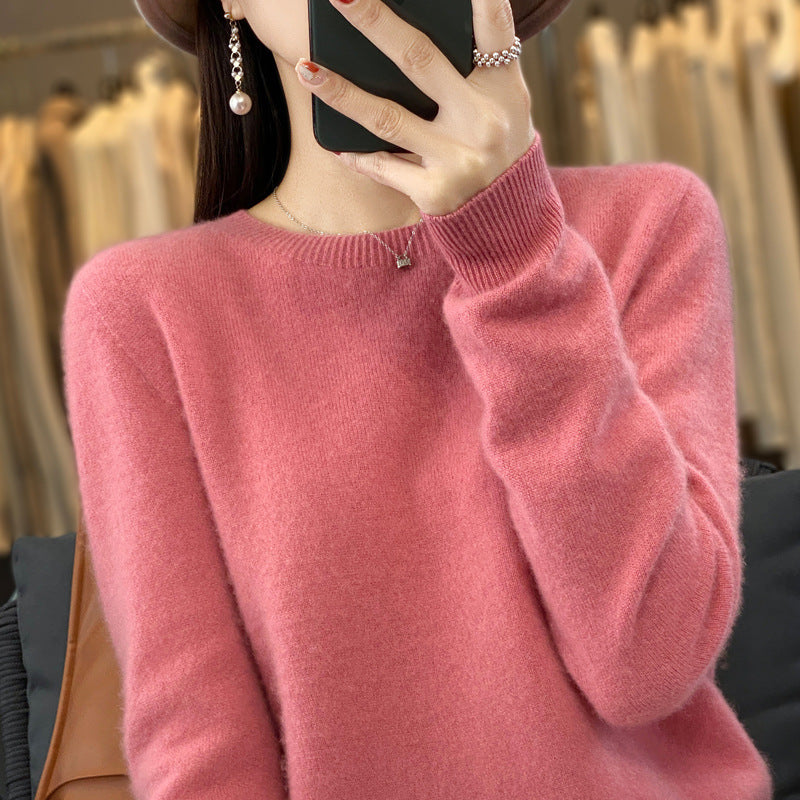 Women's Round Neck Sweater Loose Knitted Bottoming Sweater