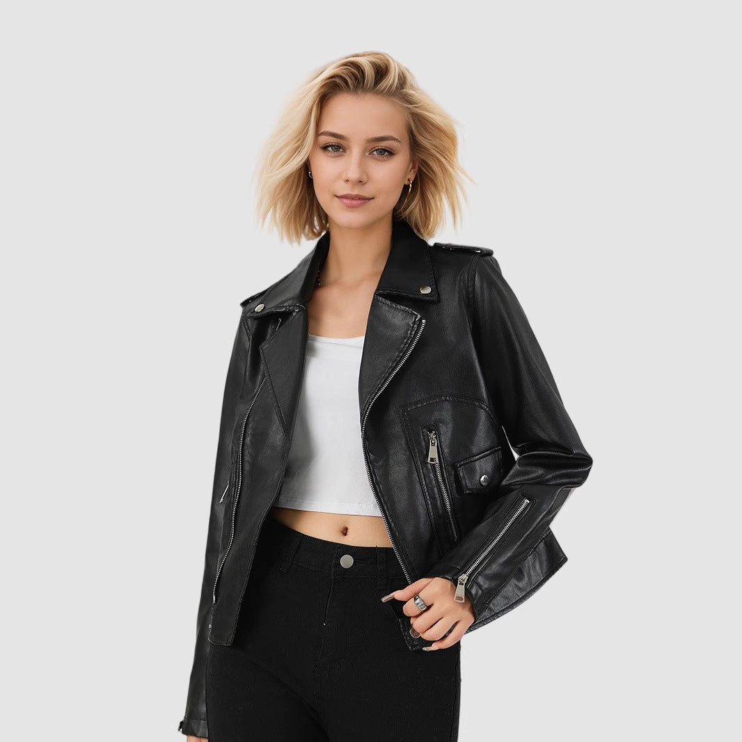 Women's Leather Top Short Coat