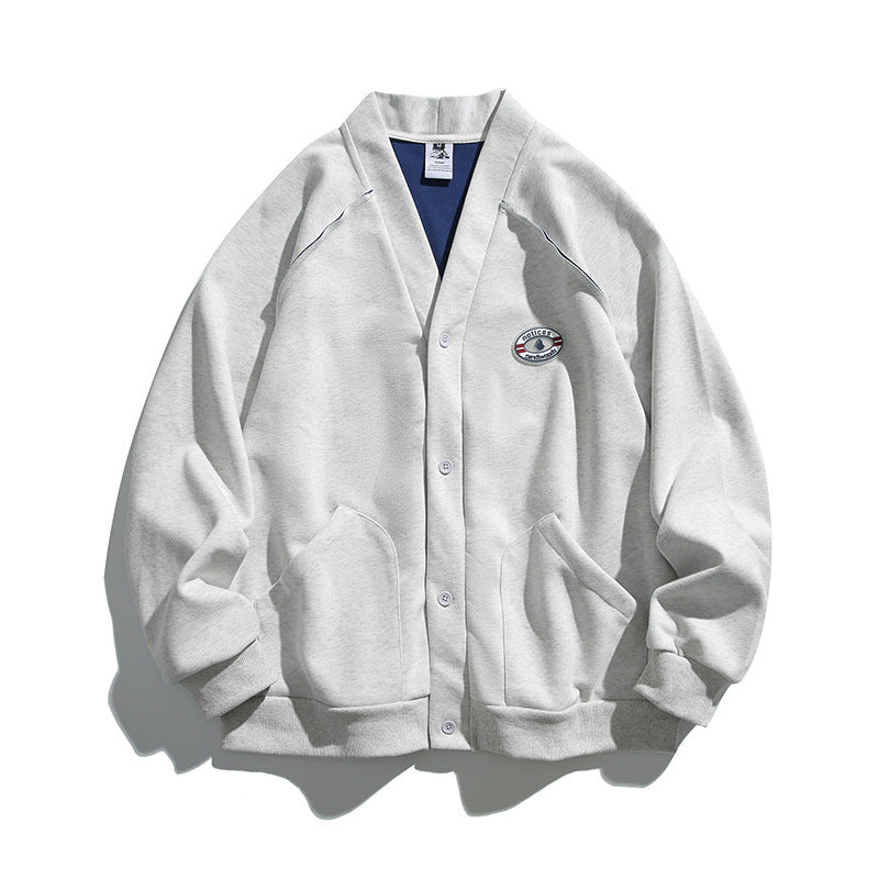 Retro Solid Color Cardigan Sweater For Men