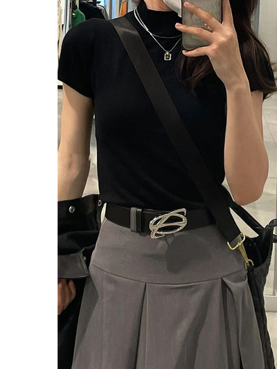 Grey Suit Skirt High Waist For Women