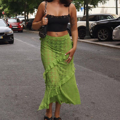 Design Lace Stitching Skirt Women