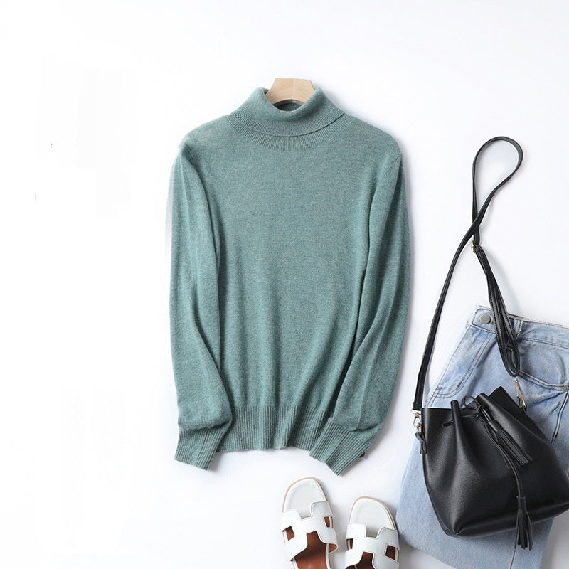 Women's Solid Color Simple Turtleneck Knitting Cashmere Sweater