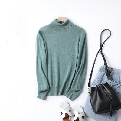 Women's Solid Color Simple Turtleneck Knitting Cashmere Sweater