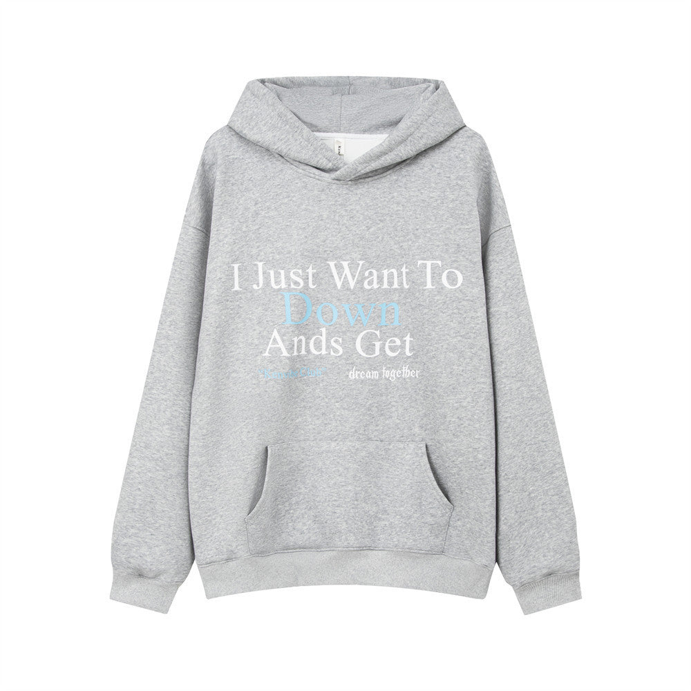 American Print Letter Pullover Sweatshirt Men