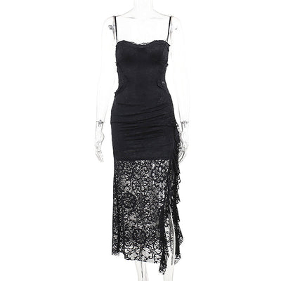 Lace Sleeveless Split Dress Women