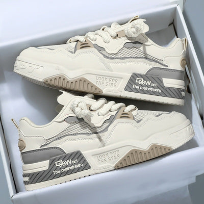 Men's Four Seasons Fashionable All-match Soft Bottom White Shoes