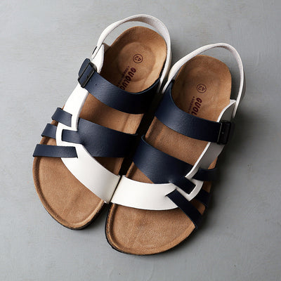 Men's Simple Hollow-out Flat Cork Slippers