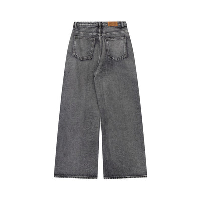 Painting Inkjet Wide Leg Jeans Men