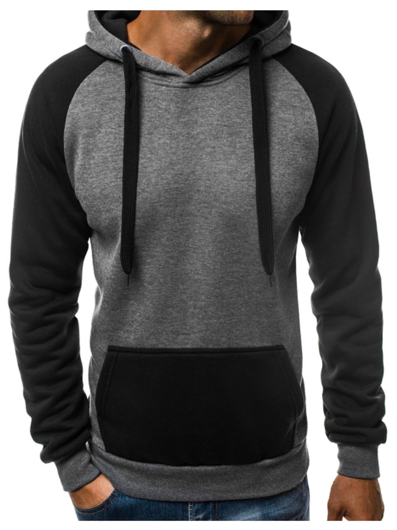 Men's Matching Color Matching Hat Hoodie Jumper