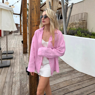 Women's Solid Color Casual Long Sleeves Cardigan Coat Blouse