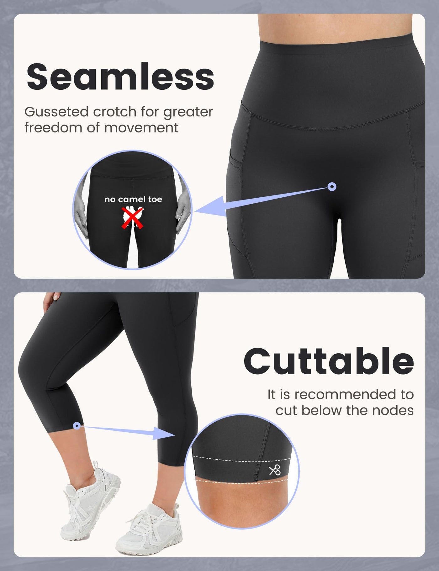 Yoga Pants - Seven Points High-waisted Oblique Pockets To Tighten The Abdomen Solid Color Zhangqing