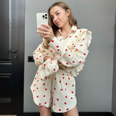 Top Shorts Two-piece Pajamas Women