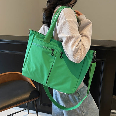 Solid Color Casual Portable Messenger Bag Large Capacity