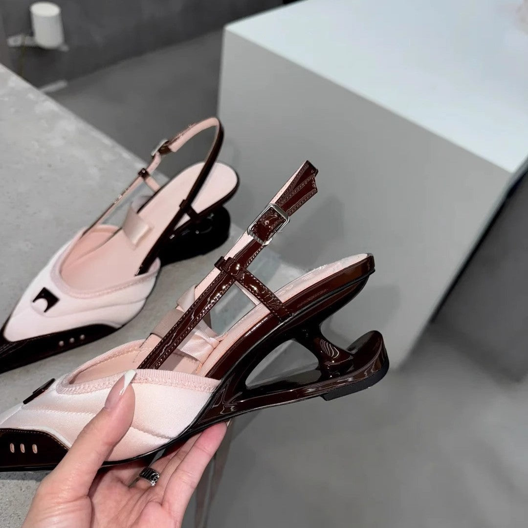 New Special-interest Design Special-shaped Root Lace-up High Heels Female