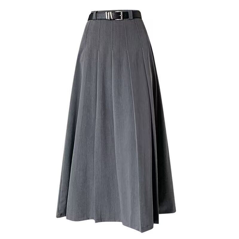 Gray Mid-length Suit Skirt For Women