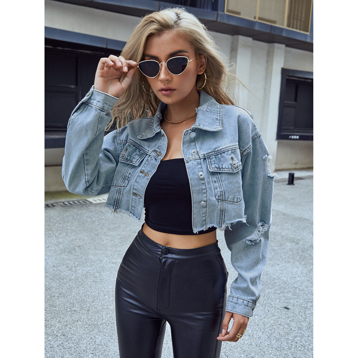 European And American Leisure All-matching Short Fashion Denim Jacket