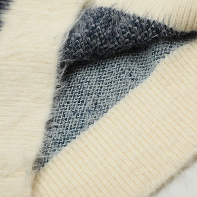 Heavy American Retro Furry Round Neck Sweater